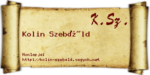 Kolin Szebáld névjegykártya